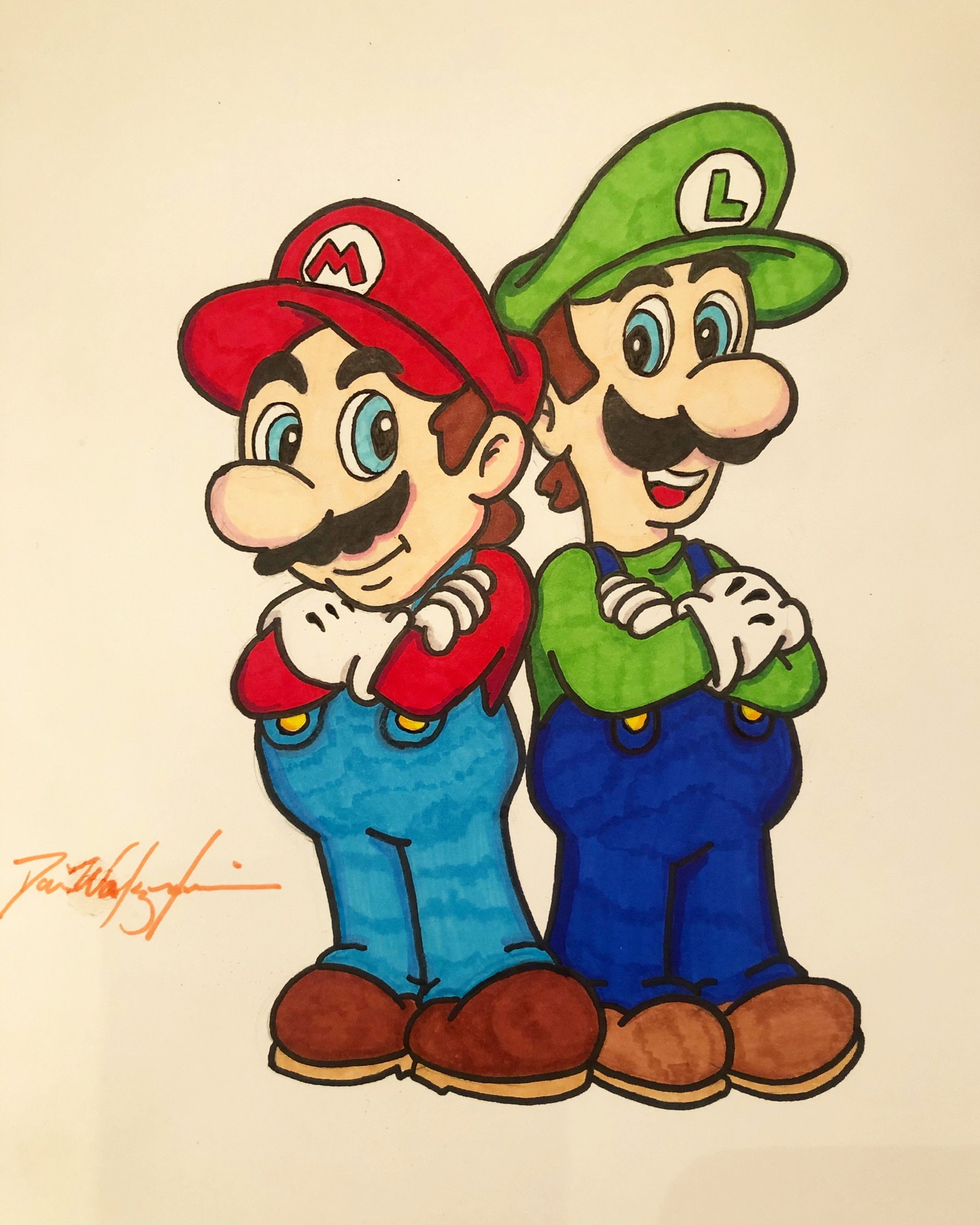 Hand Drawn Mario & Luigi Etsy