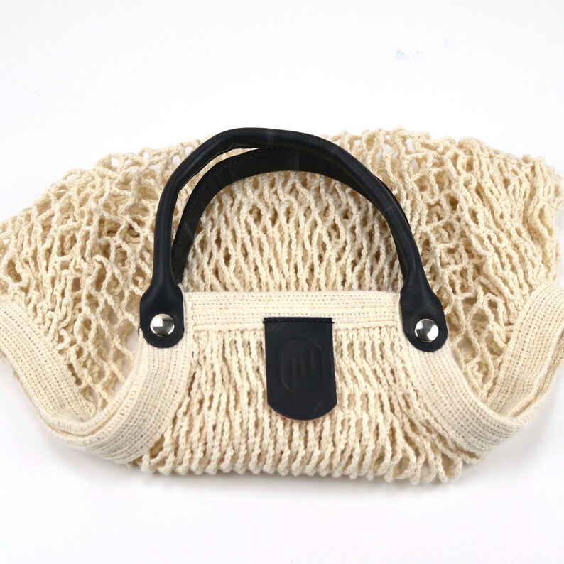 crochet tote bag crochet purse string bag organic cotton net bag grocery tote bag mesh bag short black beach tote eco bag