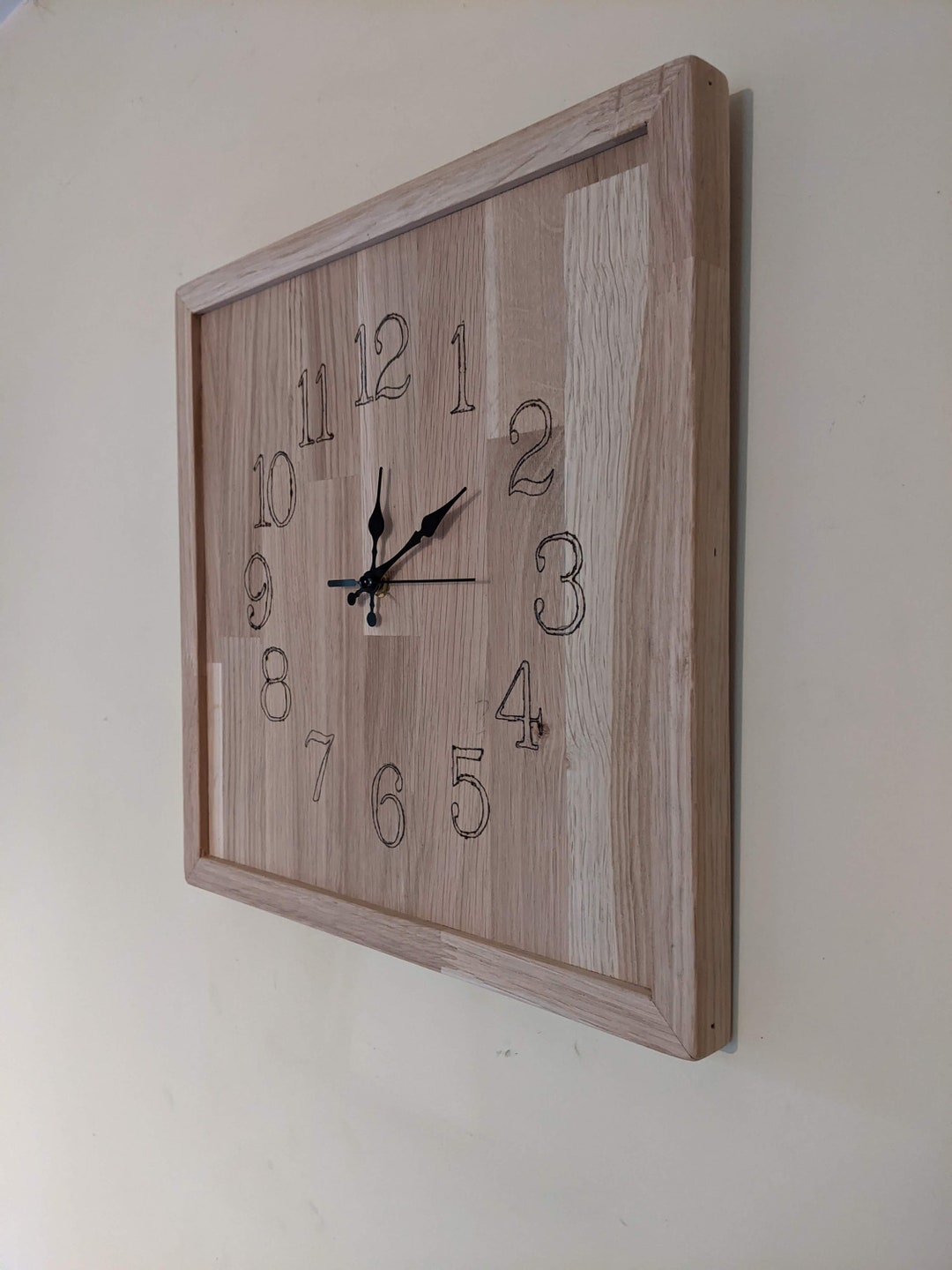 Solid Oak Wall Clock Etsy UK