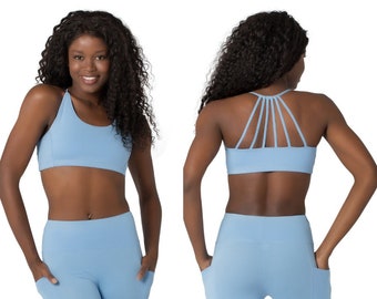 Cotton Yoga Top, Open Back Crop Top, Strappy Tube Top, Dance, Gym, Activewear, Fitness, Women's Sports Top