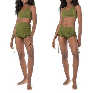 Shorts for Women, Cotton Shorts, Summer Pants, Mini Shorts, Green Dance Pants, Yoga Shorts, Fitness Clothes, Women Tights, Chic Pants.