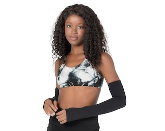 Manches de sport pour femmes, Mode streetwear, Gants sans doigts, Chauffe-bras noirs, Accessoires de danse, Manches amovibles, Chauffe-bras en coton