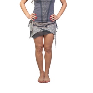 Pixie Skirt, Tribal Skirt, Gray Belly Dance Skirt, Beach Skirt, Grey Skirt, Festival Skirt, Wild Fashion, Unique Skirt, Sexy Hippie Clothing