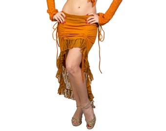 Boho-rok Goddess | Asymmetrische zigeunerhippierok dames | Rok voor dames, Tribal Fusion Buikdans, Festivals, Latin-dansrok