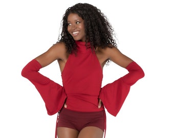 Bell Sleeves, Arm Warmers, Red Cotton Sleevesת Dance Fashion, Sports Sleeves, Streetwear Fashion, Women Clothes, Removable Sleeves