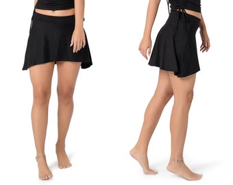 Black Skirt for Women, Mini Skirt, Boho Skirt, Festival Clothes, Tribal Skirt, Pixie Skirt, Pixie Clothing, Summer Skirt, Rave Skirt.