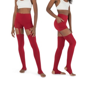 Leggings para mujer, Pantalones de baile, Mallas de fitness, Pantalones de yoga, Leggings con estribos, Leggings de algodón, Ropa de gimnasio, Leggings de cintura alta, Pantalones rojos.