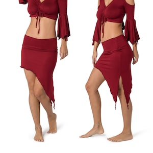 Red Skirt for Women, Mini Skirt, Boho Skirt, Pixie Skirt, Yoga Skirt, Summer Fashion, Dance Skirt, Tribal Skirt, Hippie Clothes Women.