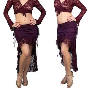 Skirt for Women, Dance Wear, Boho Fashion, Asymmetrical Skirt, Tribal Fusion, Belly Dance Skirt, Festival Fashion, Latin Dance Skirt