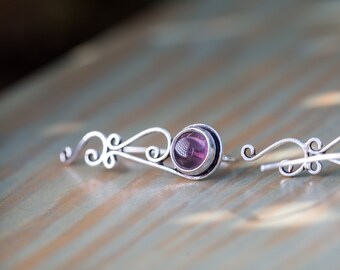 •LITTLE TOWERS• intarsia + silver dangle earrings