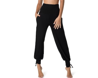 Black Pants for Her, Boho Pants, Harem Pants, Gift for Women, Dance Wear, Yoga Wear, Loose Fit, Wide Trousers, Pants with Pockets, Leggings
