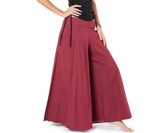 Skirt Pants, Wide Leg Pants, Maxi Pants, Red Pants, Yoga Pants for Women, Boho Fashion, Loose Fit, Wide Trousers, Pants with Pockets