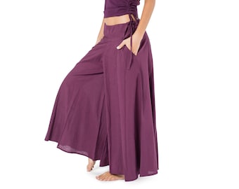 Skirt Pants, Purple Pants, Wide Leg Pants, Maxi Pants, Yoga Pants for Women, Boho Fashion, Loose Fit, Wide Trousers, Pants with Pockets