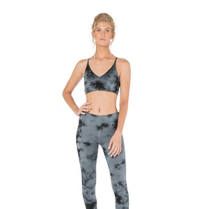 Yoga Top and Leggings, Yoga Clothes, Gym Set, Open Back Top, Women Leggings, Workout Top, Cotton Tights, Yoga Wear, Crop Top, Workout Set.