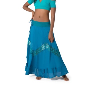 Skirt for Women, Maxi Skirt, Boho Skirt, Lace Skirt, Blue Skirt, Long Skirt, Festival Skirt, Hippie Wear, Belly Dance Skirt, Tribal Clothing