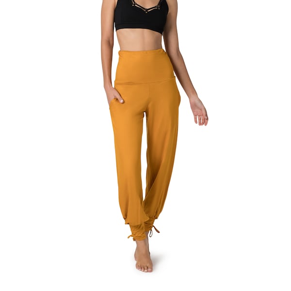 Harem Pants, Dance Wear, Orange Leggings, Yoga Pants, Boho Pants, Loose Fit, Wide Trousers, Comfy Pants, Travel Pants, Gypsy Pants.