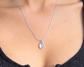 Moonstone Necklace // Moonstone Pendant Necklace // 925 Sterling Silver Necklace // Necklace Moonstone // Pendant Moonstone