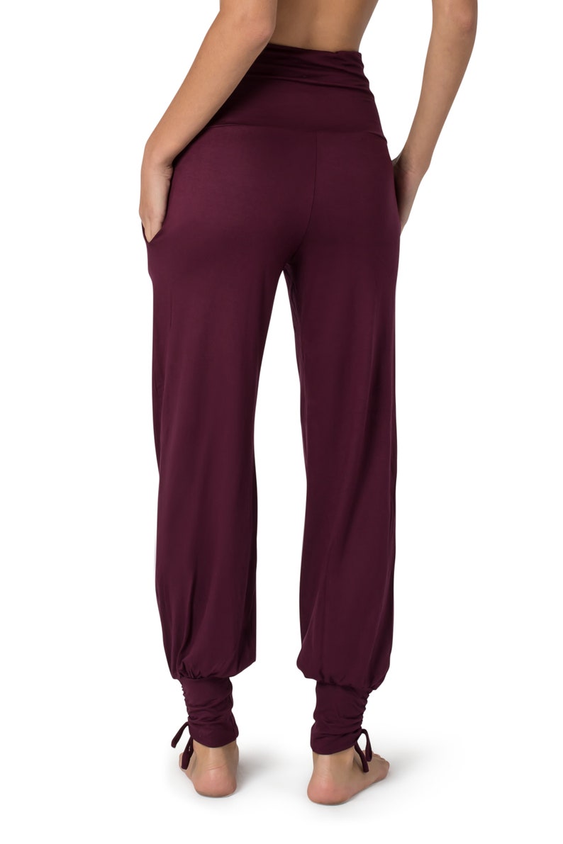 Yoga Pants for Women, Boho Pants, Harem Pants, Loose Fit, Wide Trousers, Comfy Pants, Travel Pants, Pants with Pockets, Purple Pants. image 7