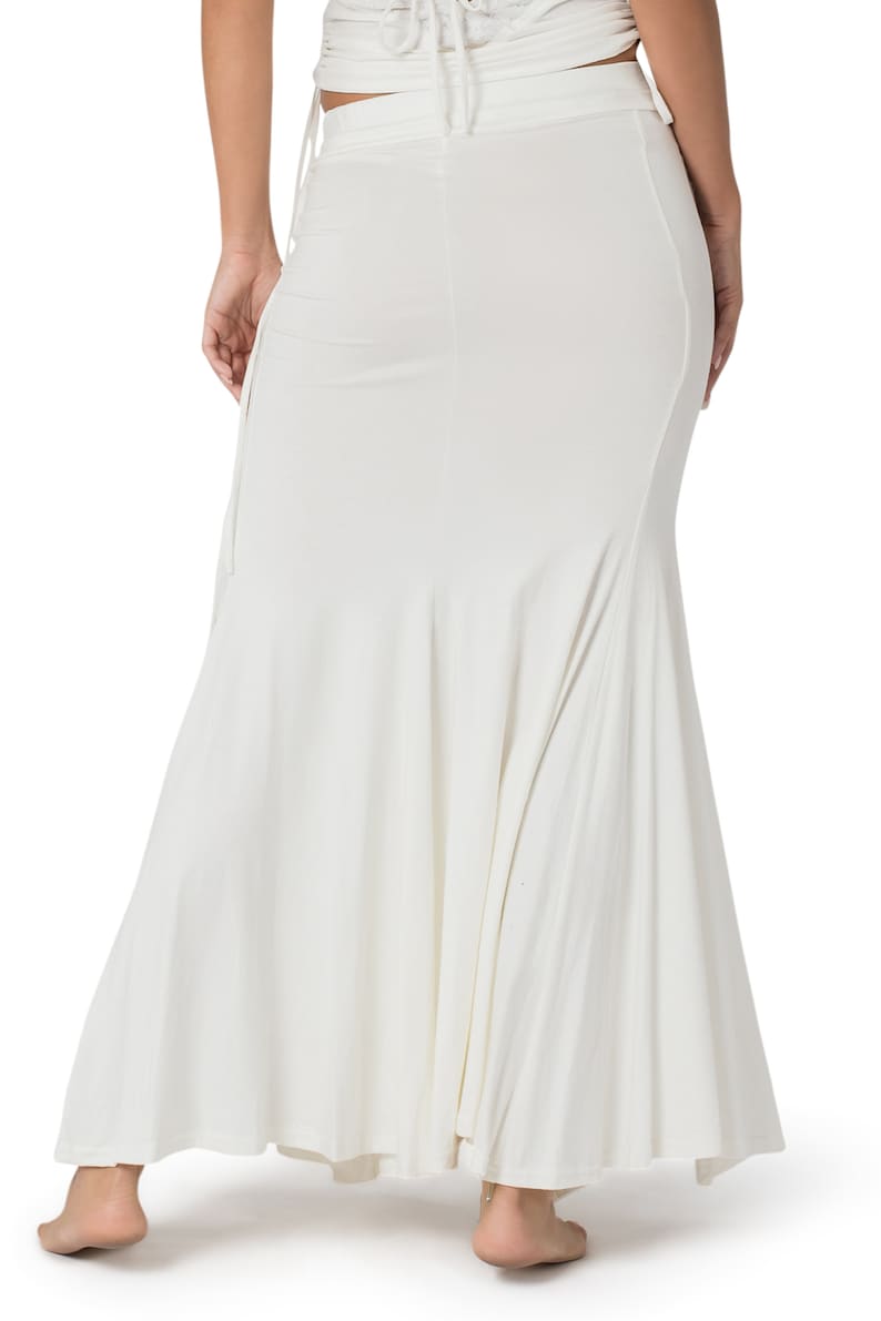 Long Skirt for Women White Skirt Belly Dance skirt Maxi image 4