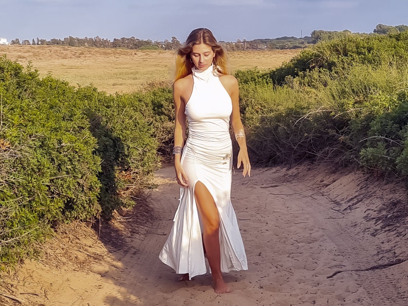 Long Skirt for Women White Skirt Belly Dance skirt Maxi image 1