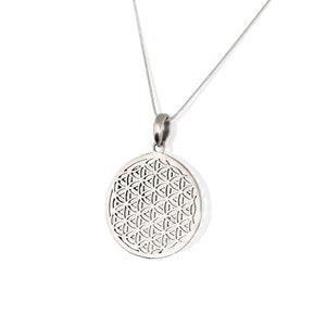 Flower Of Life Necklace  // Geometric Pendant Necklace  // Sterling Silver Sacred Geometry pendant // Mandala // Sterling Silver Necklace