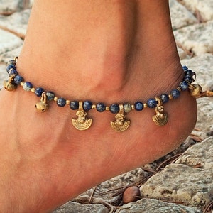 Lapis Lazuli Anklet // Customized Anklet // Ankle Bracelet // Handmade Anklet // Women Anklet // Made To Order Anklet // Hippie Anklet