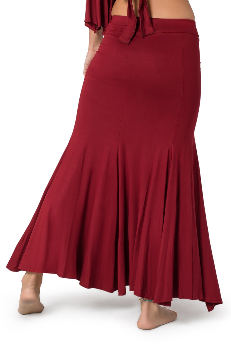 Boho Maxi Skirt, Long Skirt for Women, Red Skirt, Slit Skirt, Bellydance skirt, Maxi Skirt with Slit, Flowing Skirt, Festival Skirt.