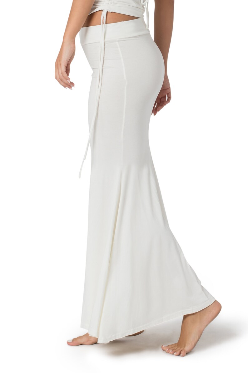 Long Skirt for Women White Skirt Belly Dance skirt Maxi image 3