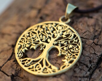 Gold Tree of Life Necklace,Tree of Life Pendant Necklace,Necklace with Meaning,Yoga Necklace for Women,Gold Boho Necklace,Yoga Necklace Gold