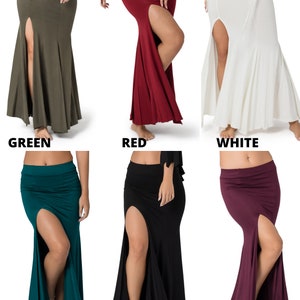 Boho Maxi Skirt, Long Skirt for Women, Red Skirt, Slit Skirt, Bellydance skirt, Maxi Skirt with Slit, Flowing Skirt, Festival Skirt.