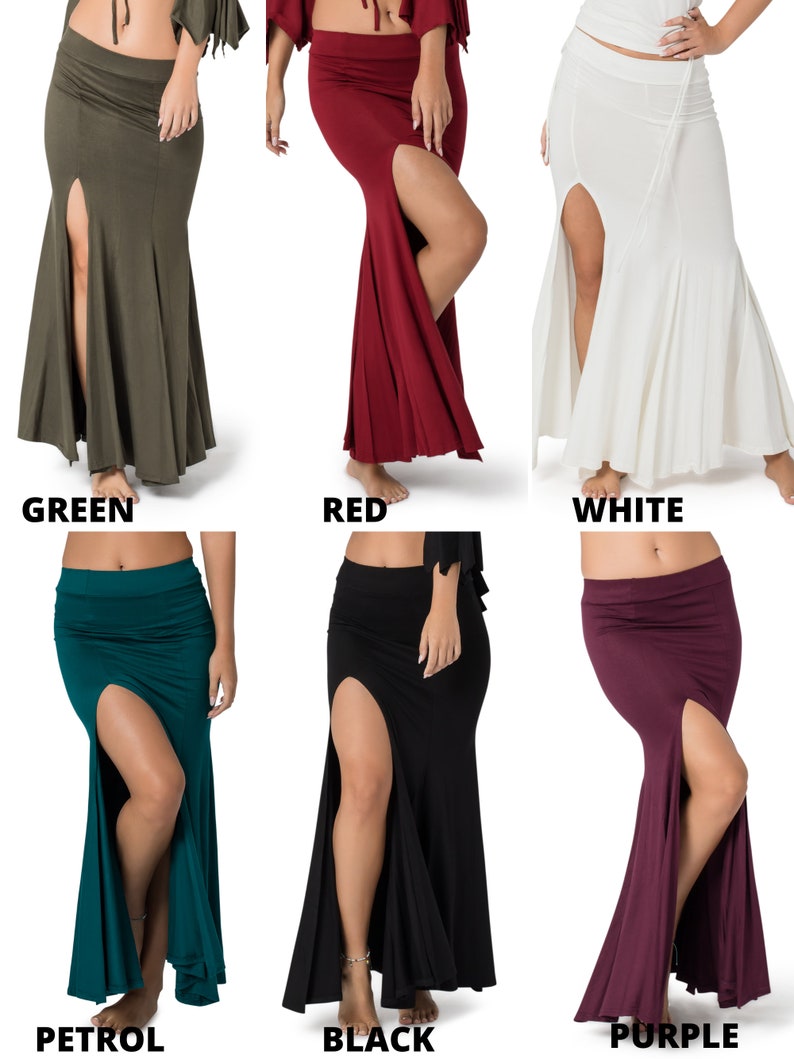 Boho Maxi Skirt, Long Skirt for Women, Red Skirt, Slit Skirt, Bellydance skirt, Maxi Skirt with Slit, Flowing Skirt, Festival Skirt.