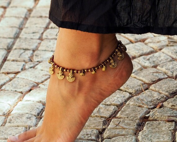 garnet ankle bracelet