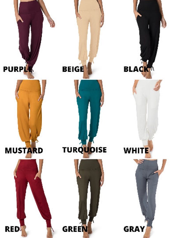 Yoga Pants for Women, Boho Pants, Harem Pants, Loose Fit, Wide