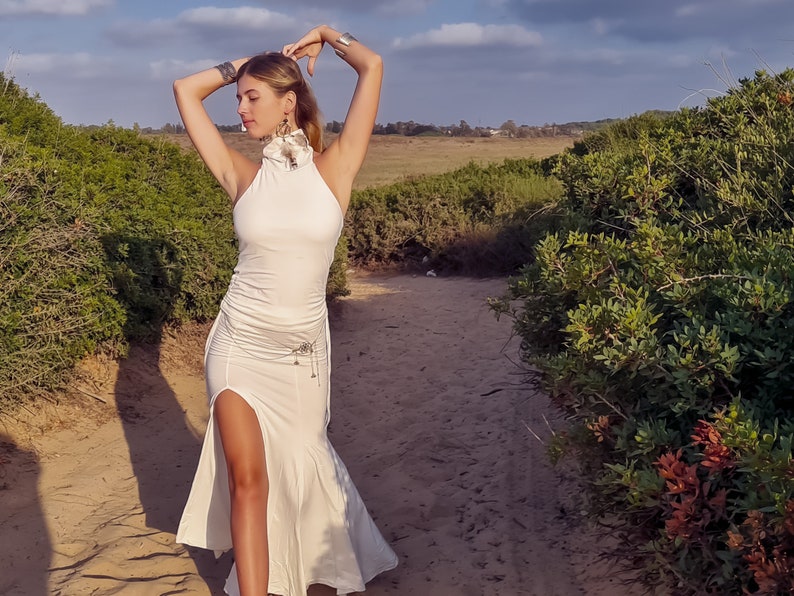 Long Skirt for Women White Skirt Belly Dance skirt Maxi image 2