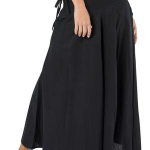 Cotton Maxi Skirt Pants, Wide Leg Trousers, Yoga Pants, Loose Comfy Summer Pants, Yoga Gift for Her
