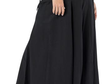 Cotton Maxi Skirt Pants, Wide Leg Trousers, Yoga Pants, Loose Comfy Summer Pants, Yoga Gift for Her