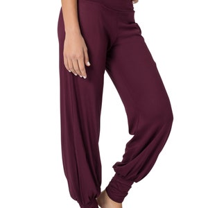 Yoga Pants for Women, Boho Pants, Harem Pants, Loose Fit, Wide Trousers, Comfy Pants, Travel Pants, Pants with Pockets, Purple Pants. image 5