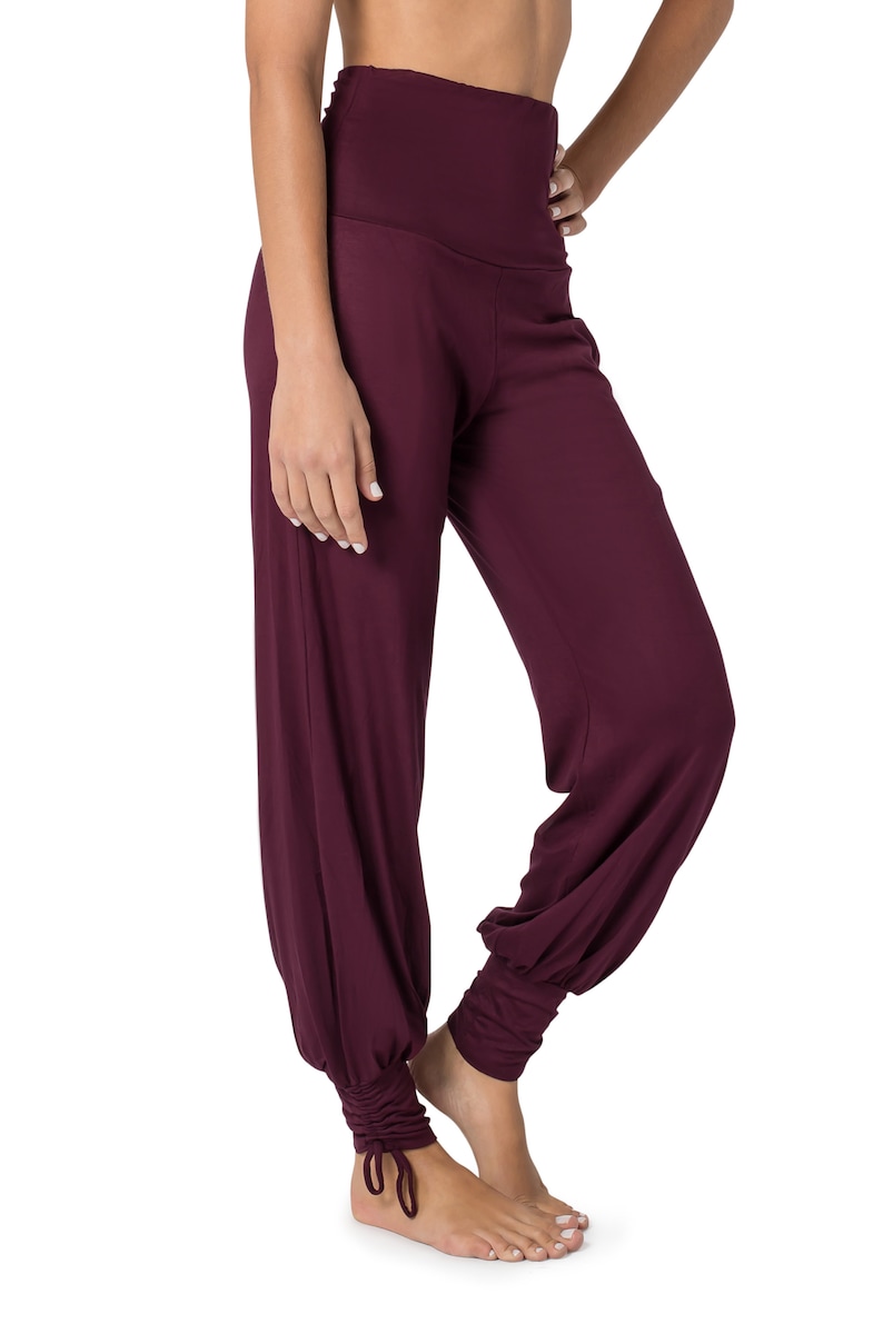 Yoga Pants for Women, Boho Pants, Harem Pants, Loose Fit, Wide Trousers, Comfy Pants, Travel Pants, Pants with Pockets, Purple Pants. image 5