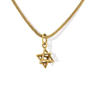 Brass Necklace for Women, Merkabah Necklace, Symbol Jewelry, Merkaba Pendant Necklace, Sacred Geometry Pendant, Spiritual Boho Jewelry
