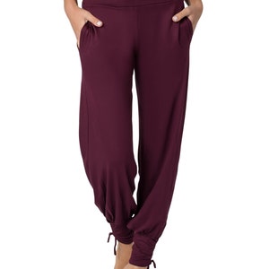 Yoga Pants for Women, Boho Pants, Harem Pants, Loose Fit, Wide Trousers, Comfy Pants, Travel Pants, Pants with Pockets, Purple Pants. image 3
