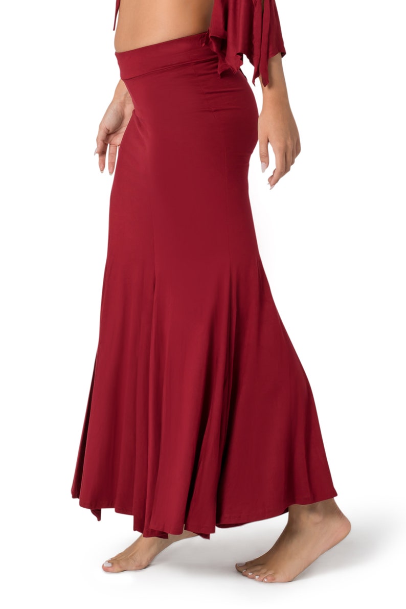 Boho Maxi Skirt, Long Skirt for Women, Red Skirt, Slit Skirt, Bellydance skirt, Maxi Skirt with Slit, Flowing Skirt, Festival Skirt.