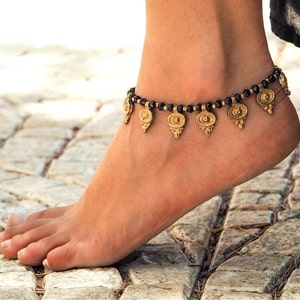 Handmade Anklet // Women Anklet // Women Ankle Bracelet // Black Anklet // Hippie Anklet // Beach Anklet // Oriental Anklets