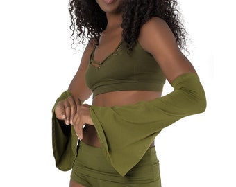 Bell Sleeves, Arm Warmers, Dance Fashion, Unique Gift for Women, Stocking Stuffer, Yoga Clothes, Removable Sleeves, Cotton Arm Warmers