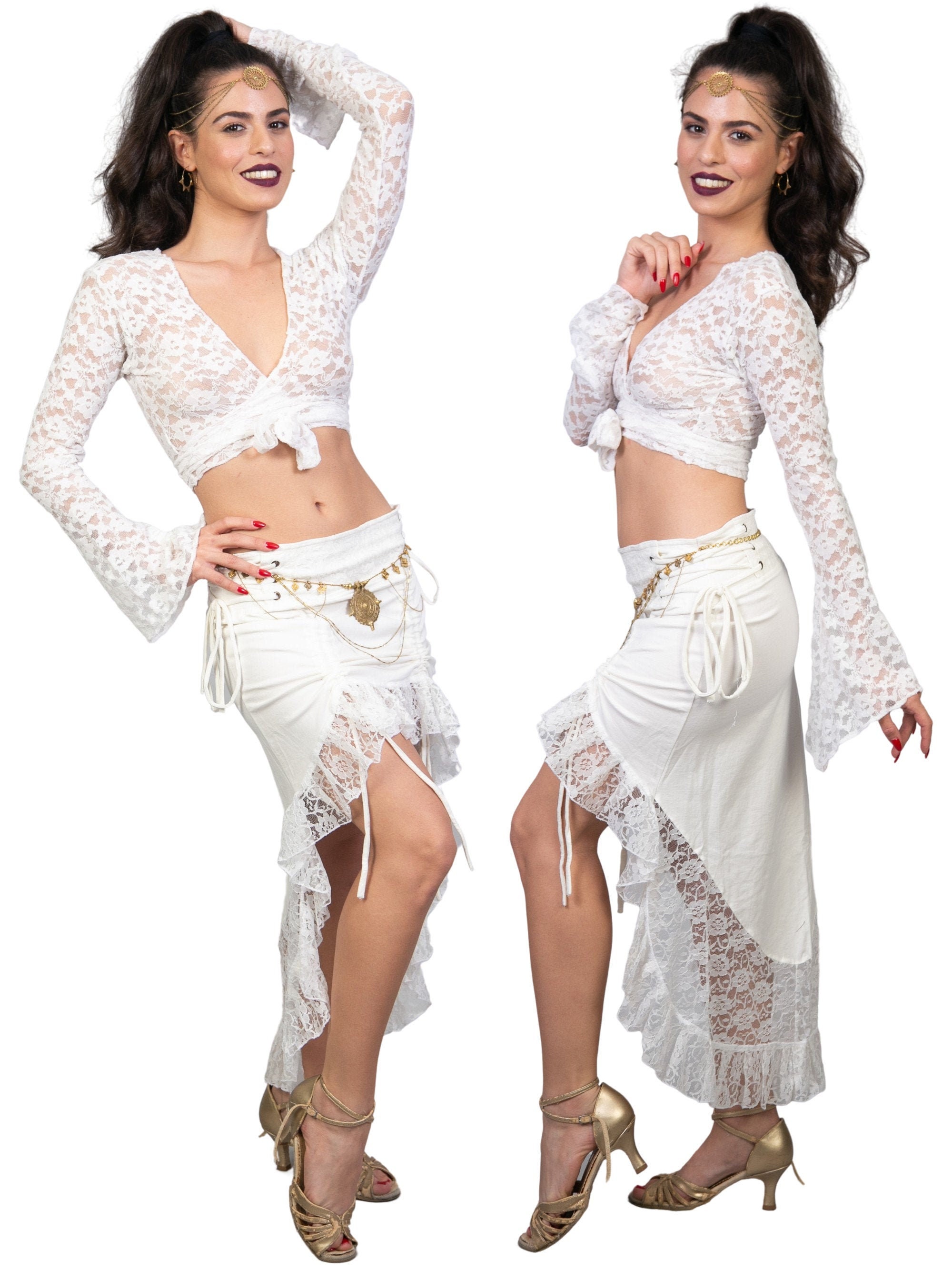 White Belly Dance Costumes 