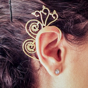 Ear Cuff // Brass Ear Wrap // Wrap Earring // Ear Climber // Ear Crawler // Ear Sweeps // Tribal Ear Cuff // Non-Pierced Earring