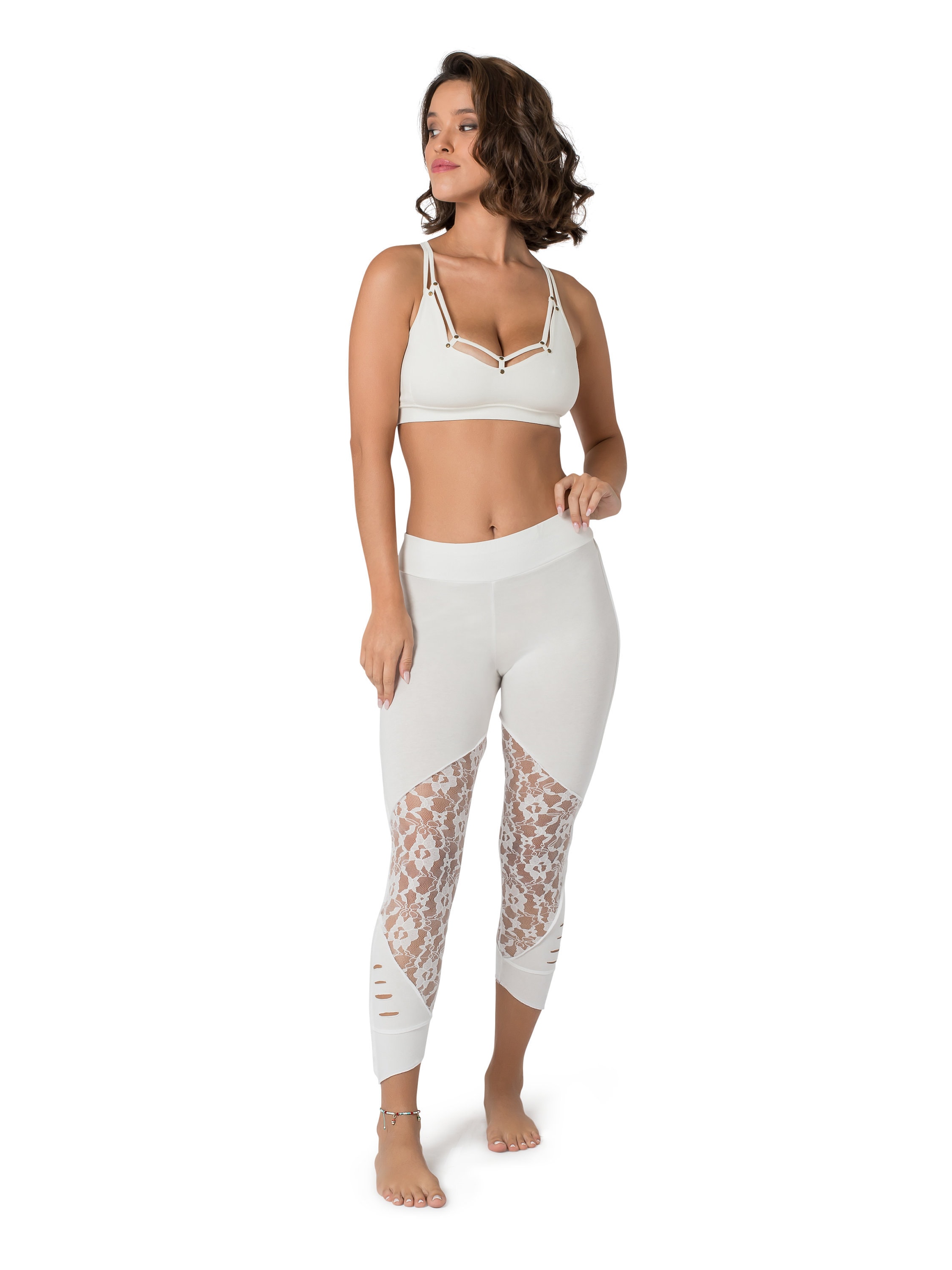 Buy ATS White Lace Leggings for Festivals, Tribal Fusion Dance Etc.  American Tribal Style Bellydance Pants for Women Boho-hippie Tights Online  in India 