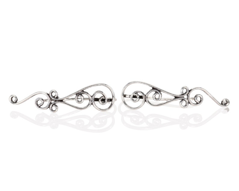 Ear Climber // Silver Ear Cuff // Ear Crawler // Ear Sweeps // Ear Jacket // Celtic Knots Earrings // Celtic Climber // Ear Climber Earrings image 3