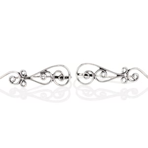 Sterling Silver Ear Climbers, 925 Silver Crawler, Tribal Earrings, Climber Earrings, Silver Knot Earring, Women Boho Jewelry, Celtic Earring