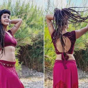 Choli Top for Women, Crop Top, Sleeveless Top, Tribal Choli, Hippie Clothes Women, Open Back Top, Tribal Fusion, Belly Dance Top, Sexy Top.