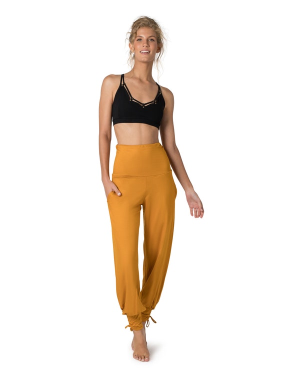 Harem Pants Orange Leggings Yoga Pants 